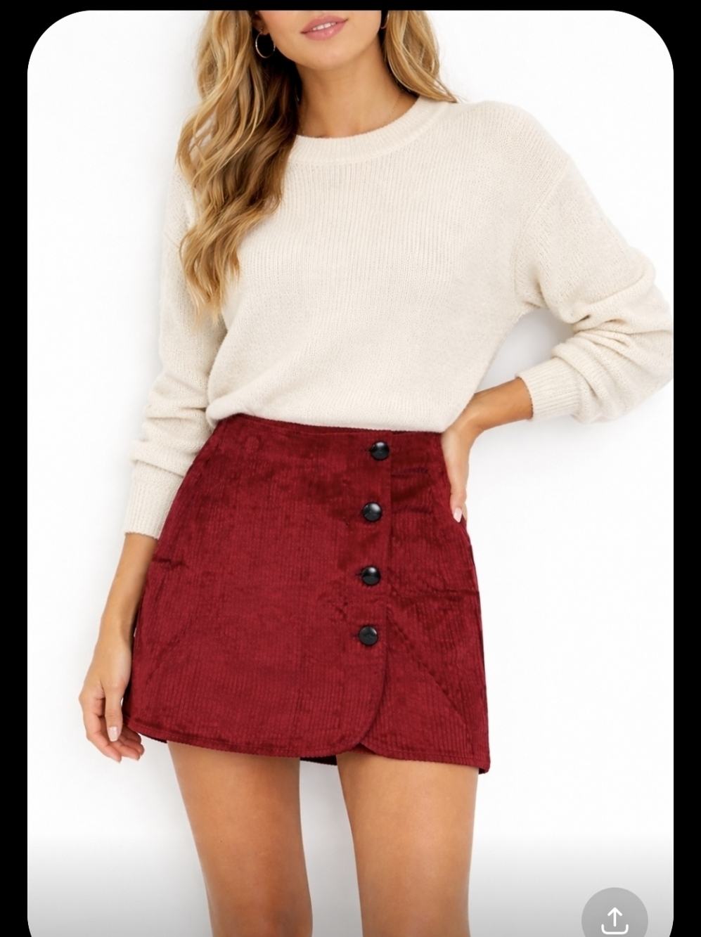 Sezane Leslie Mini Skirt Bordeaux Velvet Corduroy 38 NWOT